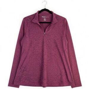 Ideology Athleisure Performance 1/4 Zip Purple Heather Pullover Size 1X.